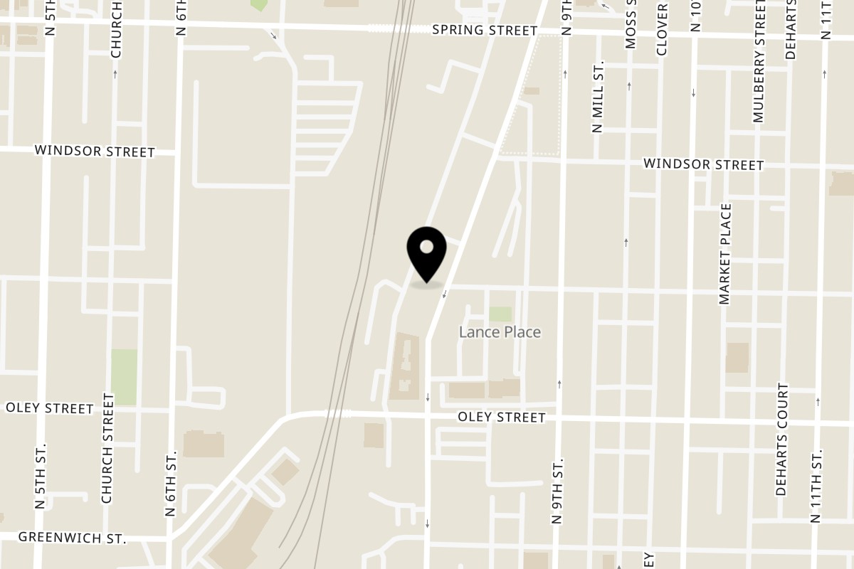 Map showing the location of Ana Restaurant on 800 N 8th St in Reading